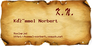 Kümmel Norbert névjegykártya